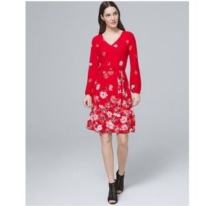 WHBM Floral- Print Soft A-Line Dress